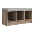 ClosetMaid 3258 Cubeicals 3-Cube Storage Bench, Natural Gray with Gray Cushion - color: Natural Gray With Gray Cushion
