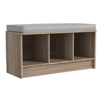 ClosetMaid 3258 Cubeicals 3-Cube Storage Bench, Natural Gray with Gray Cushion - color: Natural Gray With Gray Cushion