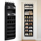 8 tiers Door Shoe Organizer, Multifunction Over the Door Hanging Shoe Rack with Oxford Fabric Deep Pockets, 66.9 x 16.5 x 5.9 Inches Storage Organizer (Black)