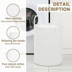 CLHMILY&Z Laundry Hamper Round Storage Rope Basket (White, 60L) - color: White, size: 60L