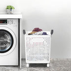 Clothes Basket, Plastic Dirty Clothes Hamper with Wheels Narrow Hampers for Laundry Laundry Hamper Waterproof for Dorm Family