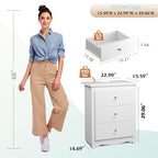 WLIVE White Nightstand with Charging Station, Wood Night Stand with 3 Drawers Storage, Tall Bedside Table End Side Tables with 2 USB Ports and Outlets for Bedroom, Closet, White - color: White