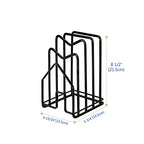 Poeland Kitchen Pantry Organizer Rack for Dinnerware, Bakeware, Cookware, Cutting Boards, Pan Lids - color: Black