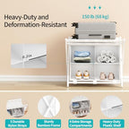 Folding Luggage Rack, 2-Pack White Bamboo Suitcase Stands with 4 Storage Compartments , Sturdy Luggage Holders for Guest Room, Bedroom, Hotel - color: White 2 Pcs