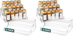 Oizeir Clear Spice Rack (4-Pack) – 3-Tier Acrylic Organizer for Cabinet – Deep Spice Shelf – 10.4 x 9.6 x 4 Inches – Holds Seasoning and Condiments - size: 4-Pack