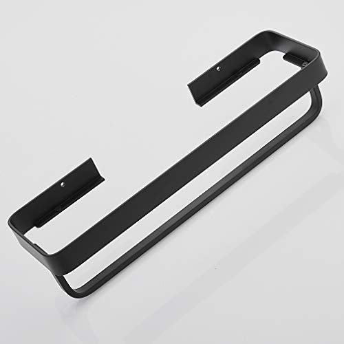 15.7 Inch Bathroom Tempered Glass Shelf with Towel Bar,Wall Mounted Aluminum Shower Organizer,Over Toilet Storage Cabinet,Matte Black,Kitchen Rectangular Vanity Rack - color: Matte Black