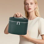 Makeup Bag Vanity Case Cosmetic Bag with Removable Divider Travel Toiletry Bag for Women Portable Make up Box Organizer, Green - color: Green