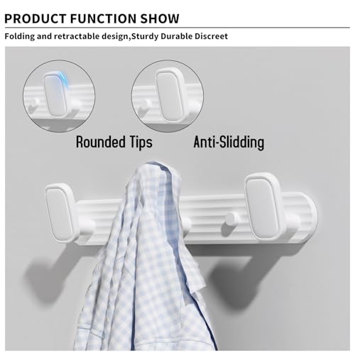 Coat Rack Wall Mount White, 3 Hooks Rack Metal Coat Hanger Wall for Hanging Hat Purse and Robes, Towel Hook for Bathrooms and Entryway (1 Pack) - color: White, size: Round 3 Hooks 1 Pack