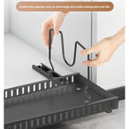 pots and pans organizer under cabinet,pot lid organizers inside cabinet holders for kitchen,Horizontal and vertical pulling modes,Can be extended and adjusted (Black horizontal pull-out) - size: Black horizontal pull-out