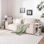 Yoobure Narrow Side Table with Storage Basket, Small End Table for Small Spaces, Skinny Side Tables Living Room Bedroom Office, Slim Nightstand 3 Tier Bedside Table Space-Saving for Magazine, White - color: White