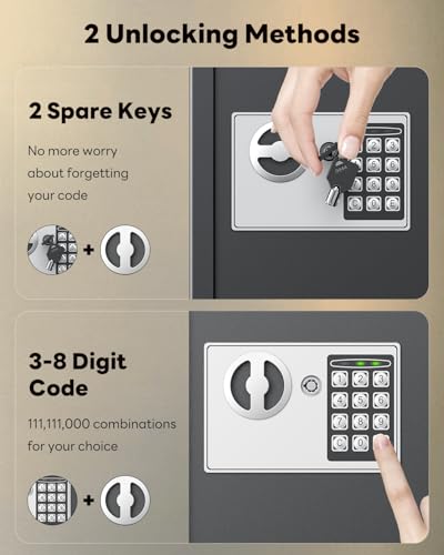 Uniclife 70 Position Key Cabinet with Combination & Key Lock Wall Mounted Security Keys Safe Key Organizer Black Digital with Keypad Adjustable Racks Key Tags & Permanent Pen (Batteries Not Included) - style: Electronic Digital Lock