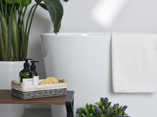 StorageWorks Storage Basket for Organizing, Small Wicker Baskets with Natural Fiber Liner, Toilet Paper Storage Basket for Countertop, Toilet Tank Top, Grey, Set of 2 - color: Grey, size: 12"L x 7¾"W x 3¼"H + 10¼"L x 6"W x 2¼"H