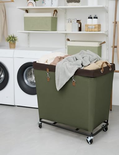 StorageWorks 320L Laundry Basket with Wheels, Extra Large Rolling Hampers for Clothing Organizer, Dirty Clothes Basket for Hote, Home, Closet, Dorm, Green - color: Green, size: 320L