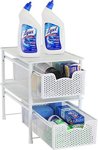 Simple Houseware Stackable Cabinet Basket Drawer Organizer, White - color: White, size: 1-Tier