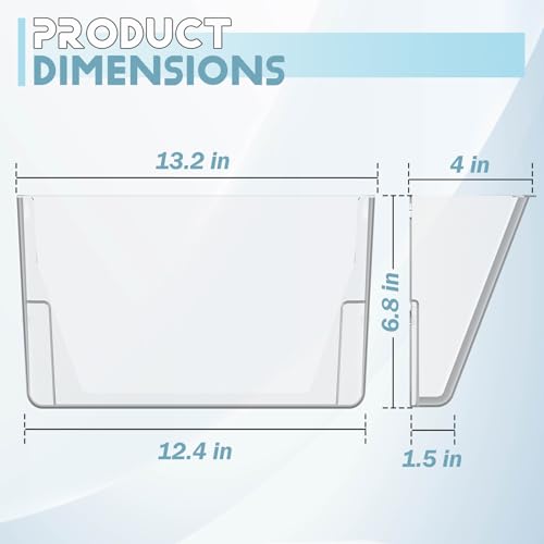 Gawerk Clear Acrylic Single Pocket, Plastic Hanging Wall Mount File Holder for Office Home (Gray, 2 Pack) - color: Gray, size: 2 Pack
