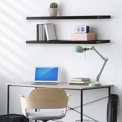 Sorbus Floating Shelves for Wall - 48 Inch Long Bathroom Shelves, Wall Decor for Bedroom, Kitchen, Living Room & Book Storage - Mounted Floating Shelf with Invisible Brackets (Black, 3 Pack) - color: Black, size: 48 Inch, style: 3 Pack