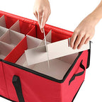 Sattiyrch Christmas Ornament Storage Box,Box Contributes Slots for 54 Holiday Ornaments 4 Inches - size: 54 pcs-4in without Trays