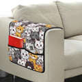 Cartoon Cat Print Armrest Cover for Sofa Diamond Pattern Couch Arm Protector with 2 Pockets Anti-Slip Armchair Slipcovers for Dogs Cats Pet Loveseat Arm Covers - color: Cartoon Cat