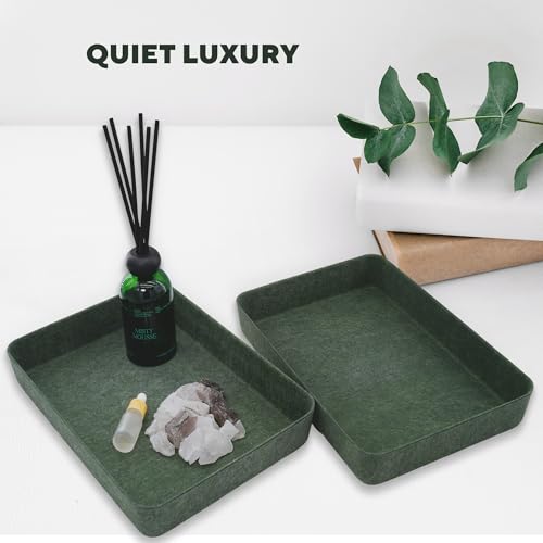 Welaxy 2-piece Office desk drawer organizer tray letter-size documents paper book file Folder Holder storage bins (Forest Green) - color: Forest green