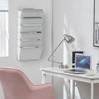 Gawerk Clear Acrylic Single Pocket, Plastic Hanging Wall Mount File Holder for Office Home (White, 3 Pack) - color: White, size: 3 Pack