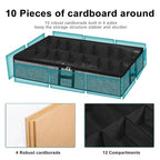Under Bed Shoe Storage Organizer for Closet 2 Pack Fits 32 Pairs Underbed Shoes Container Boxes with Sturdy H-Handles, Foldable Shoe Rack Holder,Black - color: Black-32pairs, style: H-Handle