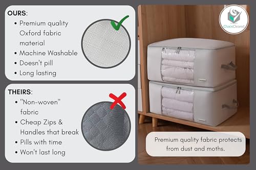 Comforter Storage Bag - Folding Organizer bag for King/Queen Comforters, Pillows, Blankets, Bedding/Quilt, Blanket, Duvet, Mothproof Space Saver; Large Collapsible Organizers, 24"x14"x11" - color: Comforter Bag Gray