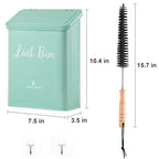 SUBEKYU Metal Magnetic Lint Bin for Laundry Room, Wall Mounted Lint Box Holder with Lid for Dryer, Light Green - color: TiffanyBlue