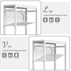 End Table for Small Space, 3-Tier Narrow Side Table with Magazine Holder,Small Nightstand, Skinny Snack Couch Table in Living Room, Bedroom Study and Balcony (White) - color: White