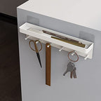 MKO Key Holder for Wall, Mail Organizer and Key Rack Wall Mount with Tray & 6 Hooks for Hallway (White) - color: White 1pcs