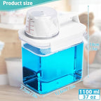 Laundry Detergent Dispenser-1 Pack, 37 oz Detergent Dispenser with 4 Removable Labels, Laundry Soap Dispenser for Laundry Room Organization and Storage, BPA Free & PET Plastic Clear - size: 37 Ounce (Pack of 1)