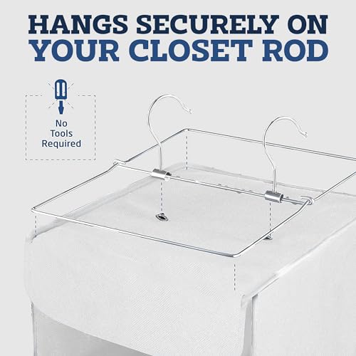 ZOBER Hanging Closet Organizer, 5-Shelf - Hanging Storage Organizer Shelves for Clothes, Towels, Toys - College Dorm Room, Nursery, & Home Closet - color: White, size: 5-Shelf