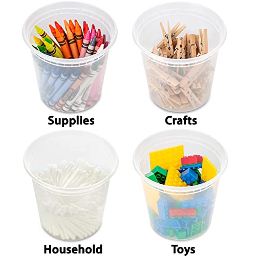 DuraHome Deli Containers with Lids 24oz. Leakproof 30 Sets BPA-Free Plastic Food Storage Cups Clear Airtight Takeout Container Heavy-Duty, Microwaveable Freezer Safe Disposable/Reusable - size: 24 oz. (30 Sets)