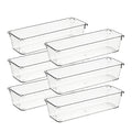 Ravinte 6 Pack Drawer Organizer - 3" X 9" Plastic Storage Bins, Acrylic Organizers with Non-Slip Pads Clear Desk Storage Tray for Makeup, Jewelries, Kitchen Utensils, Bathroom and Office - size: 3" x 9"