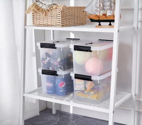Clear Storage Latch Box/Bin, 2-Pack Plastic Organizing Container with Handle and Lids (7 QT/16QT) - color: Clear, size: 7qt/16qt