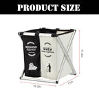 Foldable Disposable Shoe Cover Box Dispenser, Thickened Oxford Fabric Storage Bin Holder with Welcome Please Cover Your Shoes and Used Shoe Covers Sign for Open House Supplies(Black, White)