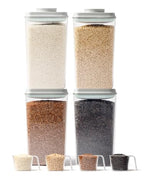 Airtight Food Storage Containers with One-Hand Pop Lid, 4-Pack 4.22Qt Large Modular Organizers with Measuring Scoops, BPA-Free Containers for Rice, Flour, Baking Supplies, Snacks & Laundry Pods - color: 4 Pcs Containers - 4.22Qt