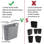 rejomiik Small Trash Can, 3.5 Gallon Slim Garbage Can Plastic Waste Basket with Handles Container Bin for Narrow Spaces Bathroom, Bedroom, Kitchen, Office at Home, Grey - color: Grey, size: 1 pack