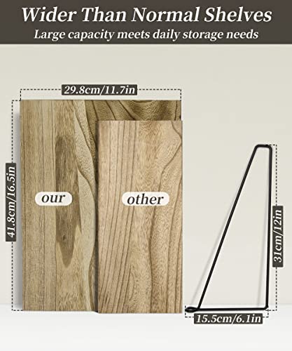 Afuly 12 Inch Deep Floating Shelves for Wall, Rustic Farmhouse Wall Mounted Hanging Shelf Large Wood Organizers Bookshelf, Set of 2 - color: Brown & Black, size: 11.7"D x 16.5"W