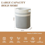 Casaphoria Woven Rope Laundry Hamper, Bin for Living Room, Storage Basket, Blanket Container, Dirty Clothes Hamper 16x13x22in - Light Gray - color: Light Gray