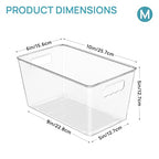 Vtopmart 6 Pack Clear Storage Bins, Pantry Cabinet Organizer Bins with Handle for Pantry Organizer and Storage, Plastic Bins for Fridge, Cabinet, Kitchen, Countertops, Cupboard, Freezer, Medium - size: M(10”L x 6”W x 5”H)