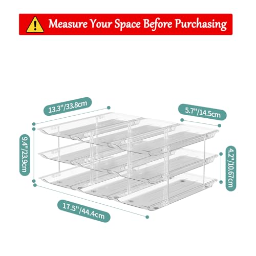 Can Storage Organizer for Pantry, Can Holders For Pantry, Canned Goods Food Dispenser, Clear Plastic Soup Can Shelf Rack, 3 Ties