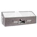 Large Dog Toy Basket with Handles, 28.5" Collapsible Multi-Purpose Hard Board Dog Toy box, Clothes, Cute for Living Room Area (Grey,Cream) - color: Grey,Cream