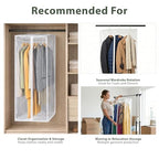 Clear Garment Bag, 42" Hanging Zippered Closet Organizer with Metal Frame – Protects Dresses, Suits & Jackets from Dust and Moisture - size: 42" Long