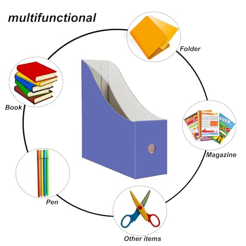 Limitliho 24 Pack Magazine File Holder for Desk, Book Bins for Classroom Library,Office,Home, 10.6" H x 10.2" L x 3.5" W in Cardboard Magazine Organizer (Elegant color) - color: Elegant color