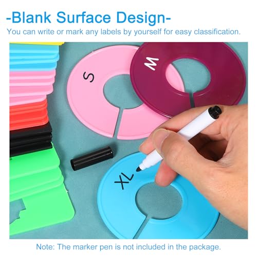 PATIKIL Clothes Dividers, 24 Pack Clothing Rack Size Dividers Blank Labels Sorting Round Separator for Closet, Pink - color: Pink