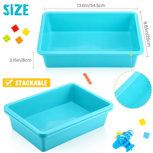 Hoteam 10 Pcs Flat Storage Organizer Tray Bin Paper Tray for Classroom Plastic Stackable File Organizer for School Office Teacher Book Organization(Teal,13.78 x 9.84 x 3.15 Inch) - color: Teal, size: 13.78 x 9.84 x 3.15 Inch