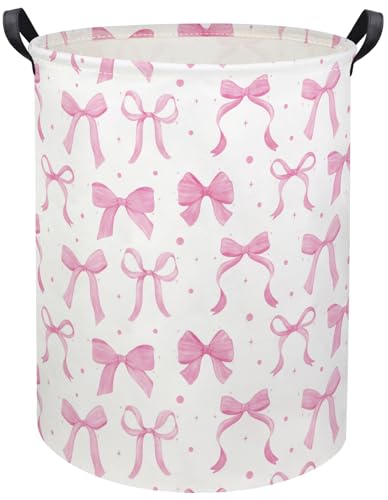 Baby Laundry Basket Baby Hamper for Nursery Girl Kids Butterfly Hamper Cute Kids Toys Storage Bin Organizer Butterfly Room Decor for Home(Dreamy Bowknot) - color: Dreamy Bowknot