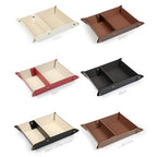 Londo Leather Tray Organizer - Practical Lightweight Water Resistant Computer Table Desk Storage Box for Wallets, Watches, Keys, Coins, Cell Phones and Office Equipment - color: White