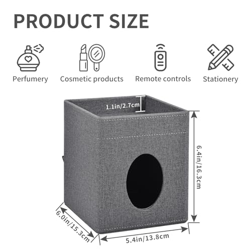 Tissue Box Cover with Storage Tray Square Tissue Box Holder PU Leather Facial Tissues Organizer Tray for Bathroom Vanity Bedroom Office Car,Stylish Napkin Caddy Decorative Organizer (Grey) - color: Grey