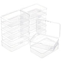 BENECREAT 12 Packs PP Plastic Bead Container Box, 3.7x2.6x1inch Rectangle Storage Organizer Box, Dustproof Case with Hinged Lid for Cards, Beads and Craft Supplies - size: 3.7x2.6x1inch